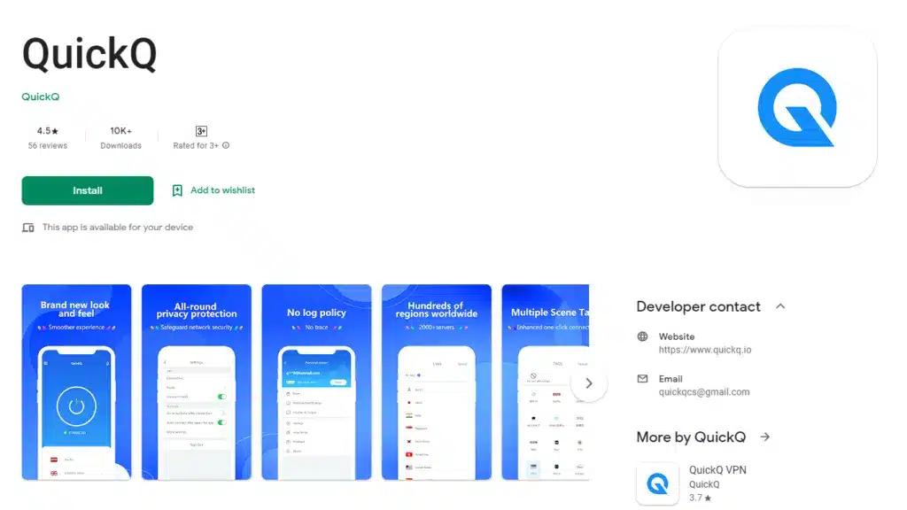 QuickQ移动端浅色模式首页